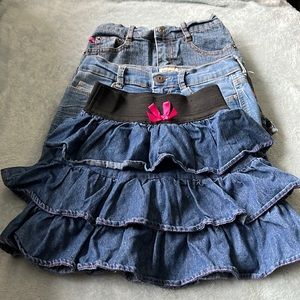 Girls Jean Skirts Sz 5 lot of 3